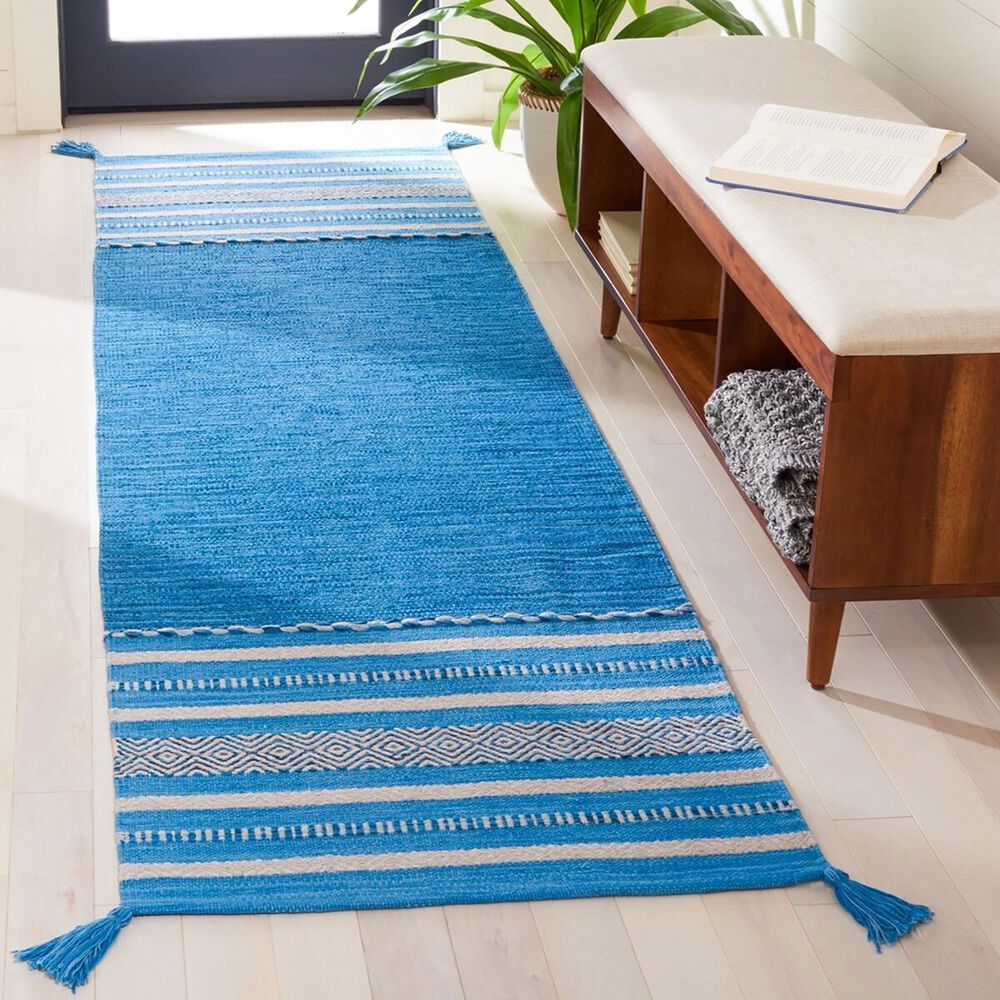 Safavieh Montauk MTK215M 2&#39;6&quot; x 8&#39; Blue and Grey Runner, , large