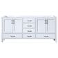 Lexora Home Jacques 72" Double Bathroom Vanity in White with 2 cm White Quartz Top and Rectangular Sinks, , large