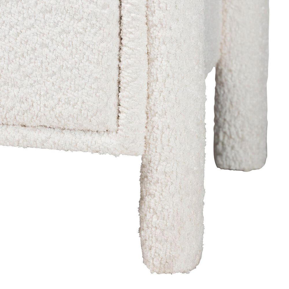 Baxton Studio Laria 2-Drawer Upholstered Nightstand in White, , large