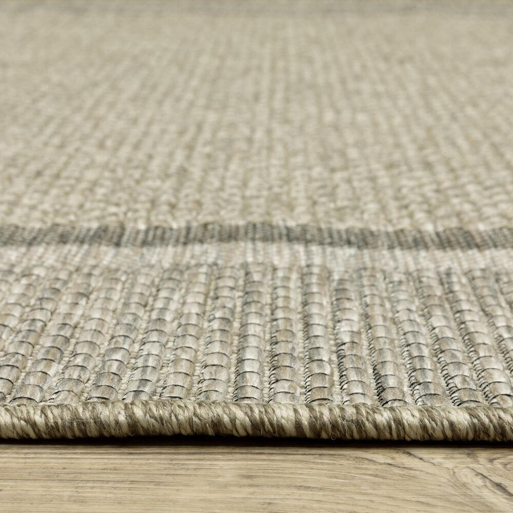 Oriental Weavers Tortuga TR06A 6&#39;7&quot; x 9&#39;2&quot; Beige and Black Area Rug, , large