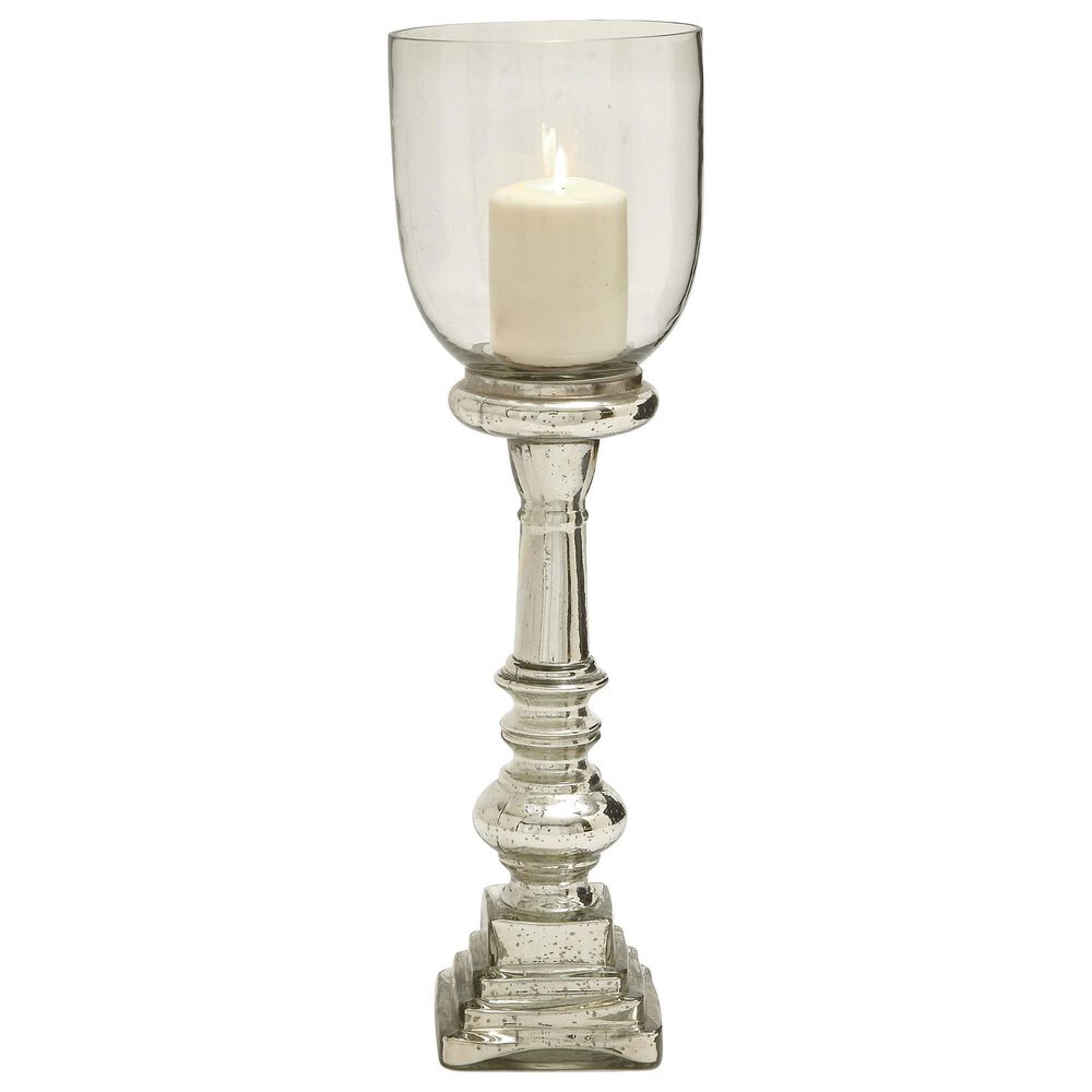 Maple and Jade 7" x 22" Hurricane Lamp in Silver, , large
