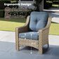 HOMLUX Outdoor Arm Chair in Denim Blue (Set of 2), , large