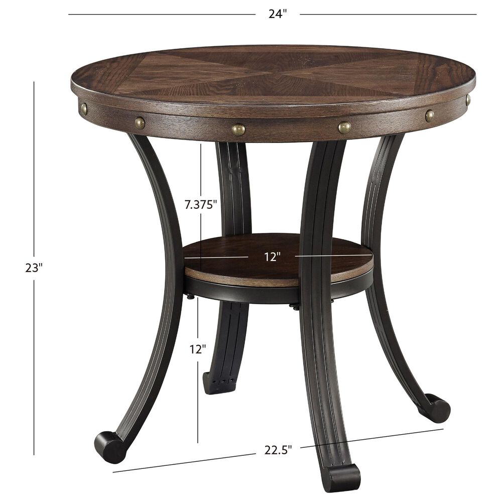 Linon Home Decor Franklin Side Table in Umber Brown and Black, , large