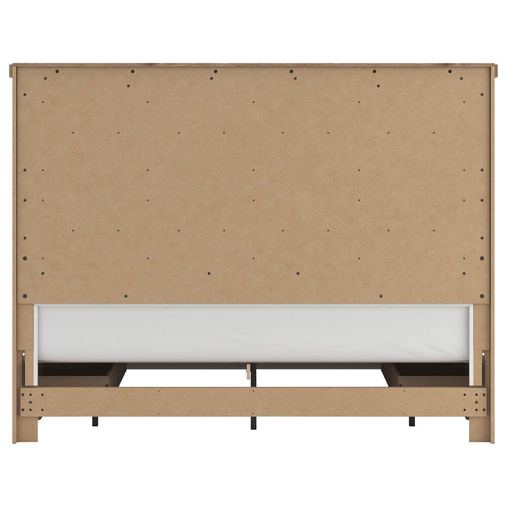 Ashley Rustic King Storage Panel Bed with White and Brown, , large