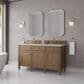 James Martin Brittany 60" Double Bathroom Vanity in Pecan with 3 cm Siberian Silestone Top, Rectangular Sinks and FreePower Wireless Charger, , large