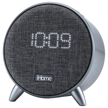 iHome Bluetooth Alarm Clock with Dual USB Charging and Ambient Light in Grey, , large
