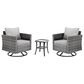 HOMLUX 3-Piece Patio Conversation Set with Square-Arm Swivel Rocking Chairs in Dark Gray, , large