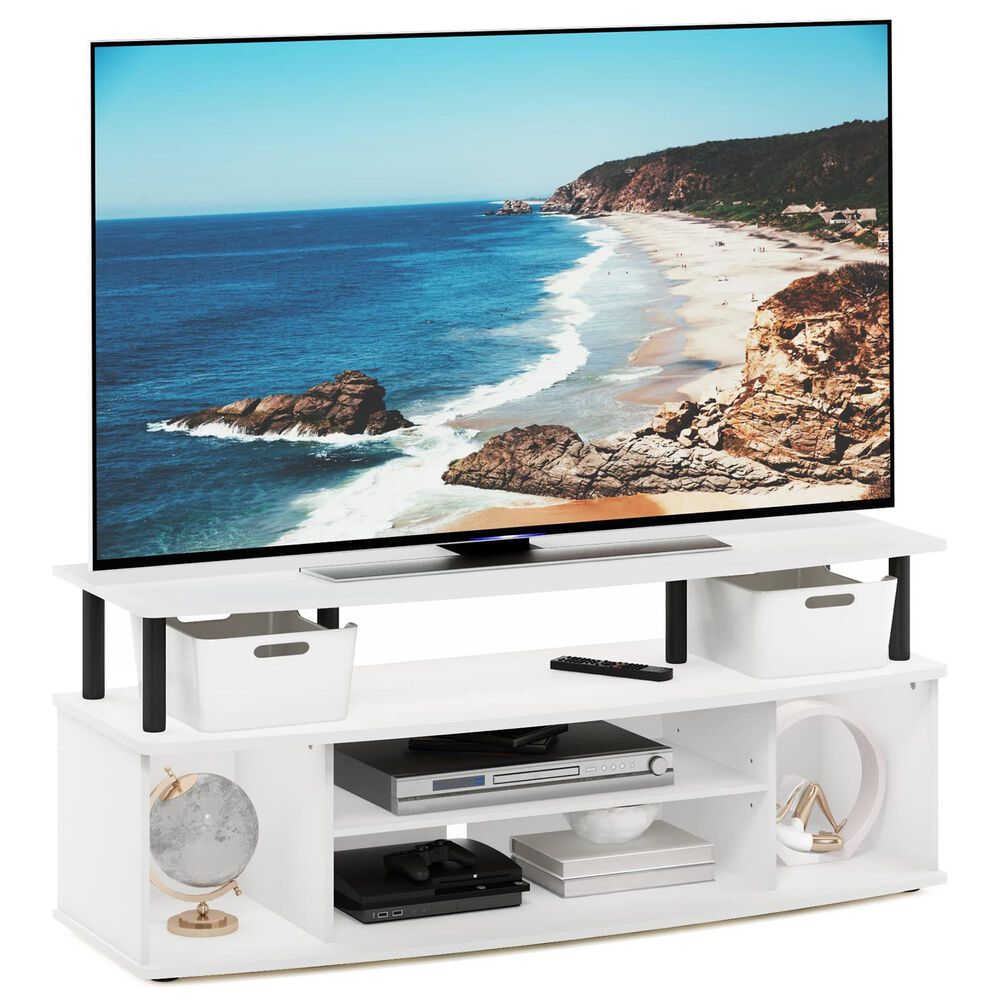 HOMLUX 47.2" Large Entertainment Center Stand for TV up to 55" in White and Black, , large