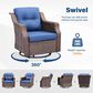 Sunwell Garden 3-Piece Patio Swivel Glider Set with 19.7" Side Table in Navy, , large