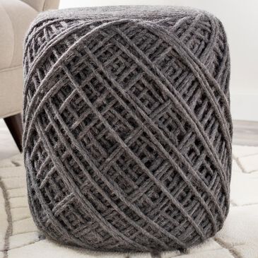 Surya Xena Pouf in Charcoal, , large