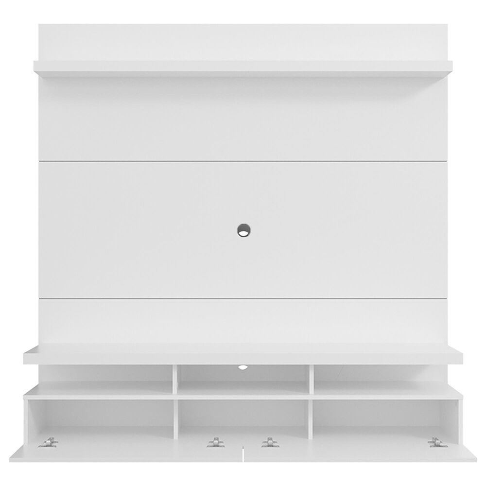 Manhattan City 62.99&quot; Floating Entertainment Center in White Gloss, , large
