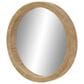 Maple and Jade 24" Round Wood Wall Mirror in Natural Brown, , large