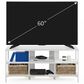HOMLUX 53.2" TV Stand with 6 Open Shelves in White, , large