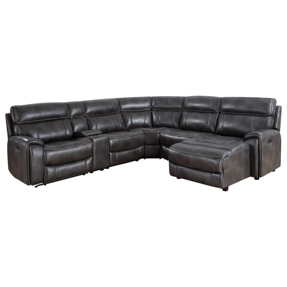 Steve Silver Provo 6-Piece Dual Power Chaise Sectional in Smoked Grey, , large
