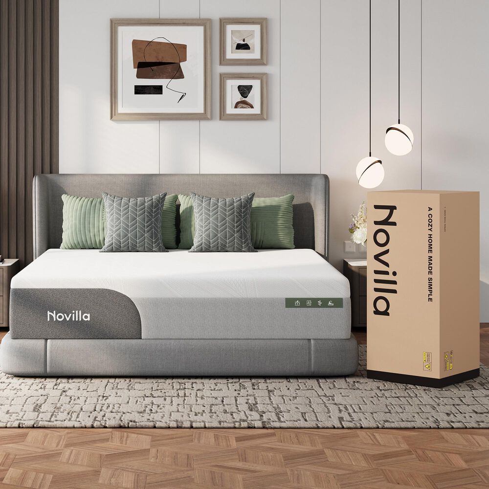 Novilla GreyZen 12" Medium Full Mattress in a Box, , large
