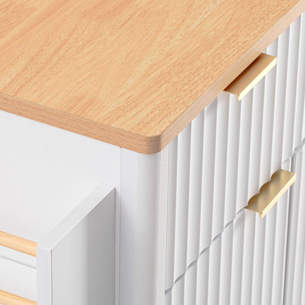 HOMLUX 56" Kitchen Island with Drop Leaf in White, , large