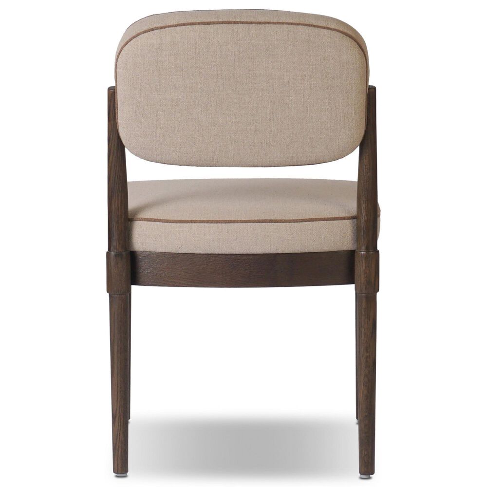Four Hands Esther Side Chair with Antwerp Taupe Cushion in Brown Oak, , large