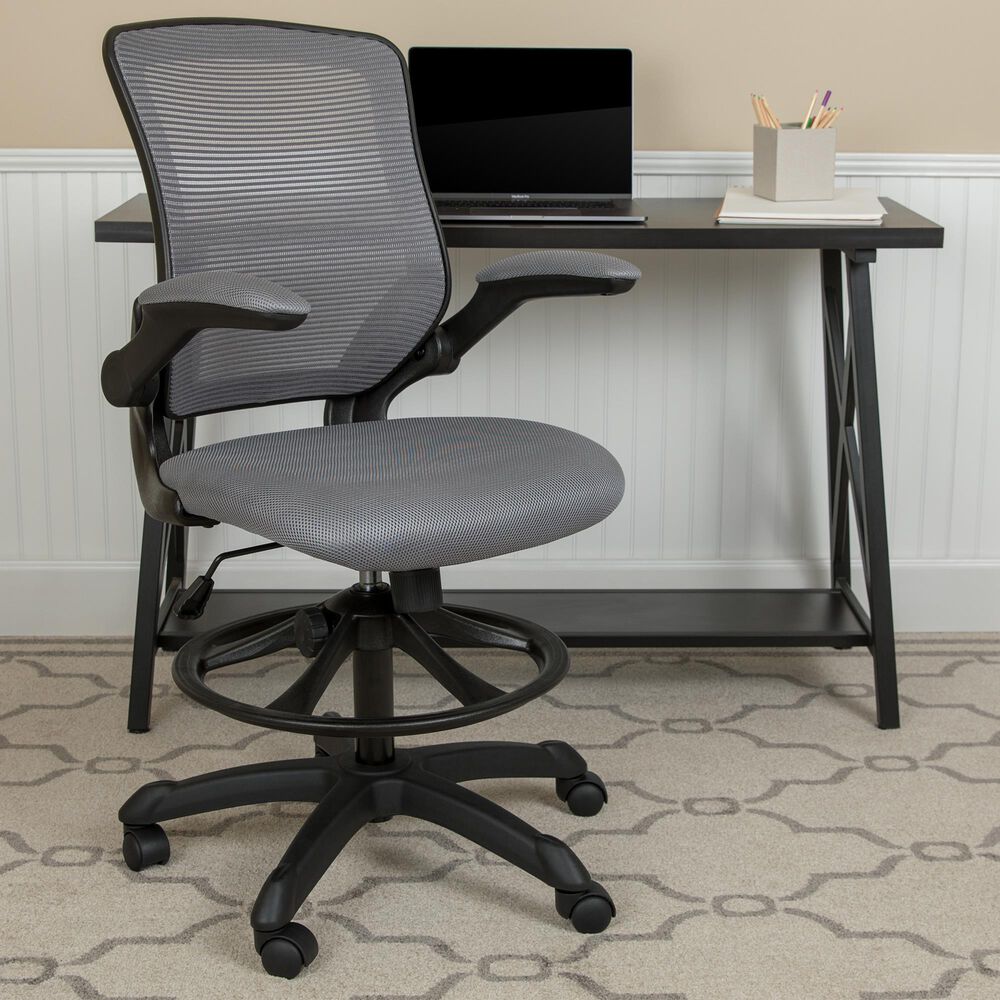 Flash Furniture Drafting Chair in Gray, , large