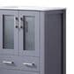 Lexora Home Volez 24" Single Bathroom Vanity in Dark Grey with 2 cm White Ceramic Top and Rectangular Sink, , large