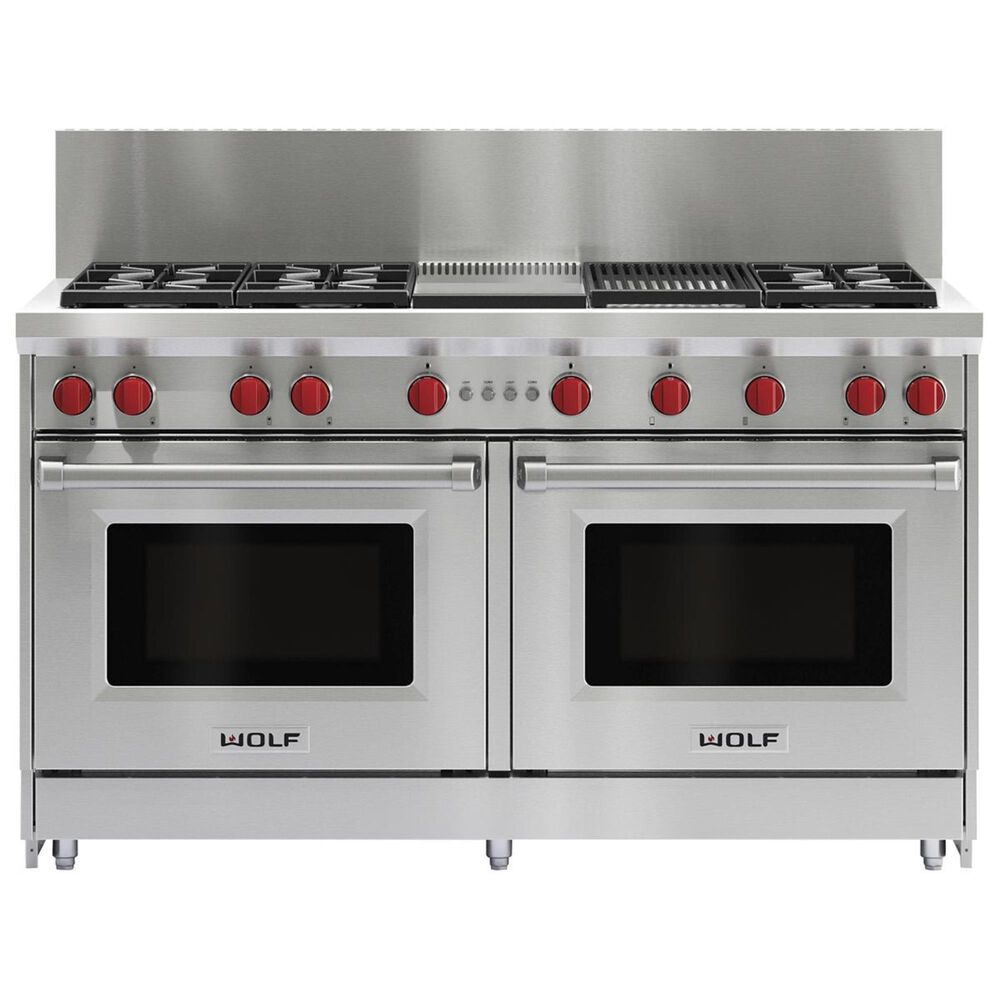 Wolf 60" Professional Gas Range Double Oven Nebraska Furniture Mart