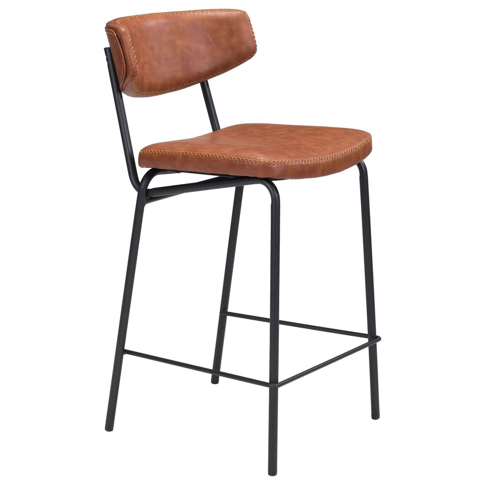 Zuo Modern Sharon Counter Chair in Vintage Brown/Black, , large