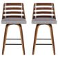 Lumisource Trevi Swivel Counter Stool with Grey Cushion in Walnut and Black (Set of 2), , large