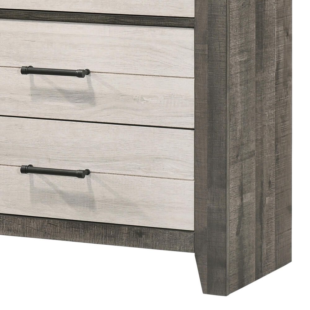 Crown Mark Rhett 4-Piece King Platform Bedroom Set in Gray and White, , large