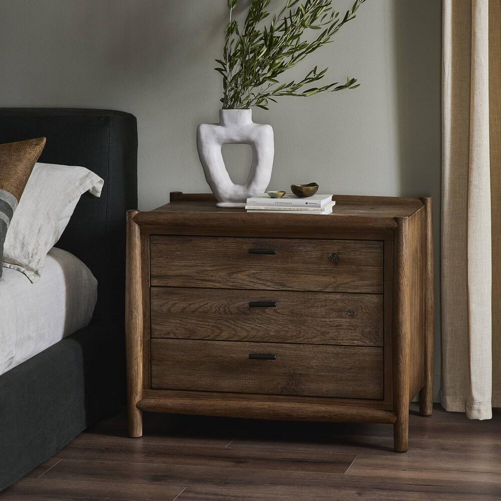 Four Hands Glenview 3-Drawer Nightstand in Weathered Oak, , large