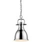 Golden Lighting Duncan 1-Light Small Pendant with Chain in Chrome, , large