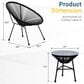 Hearth and Haven Acapulco 3-Piece Outdoor Bistro Set in Black, , large