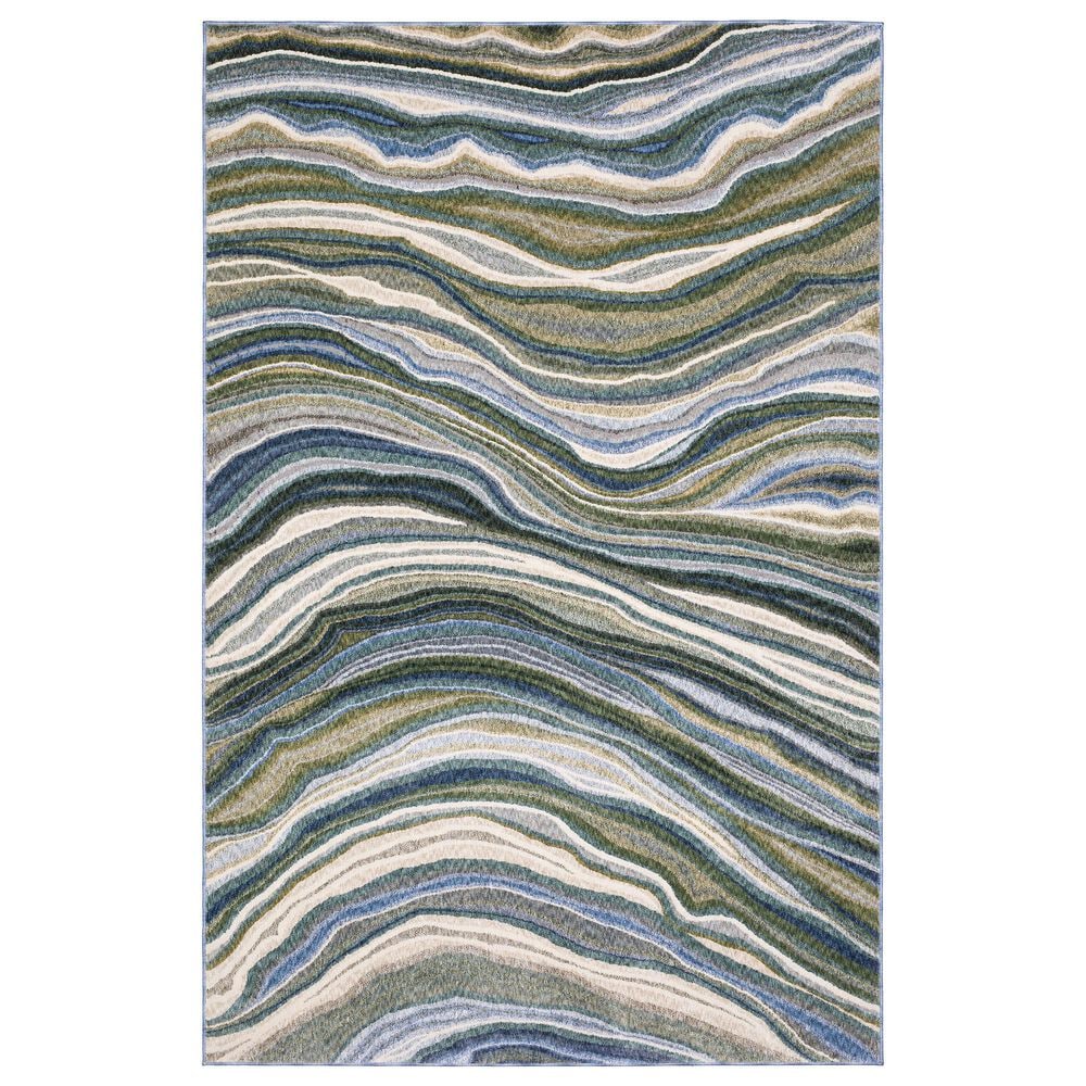 Oriental Weavers Tisdell Green and Blue 3"9" x 5"2" Area Rug, , large