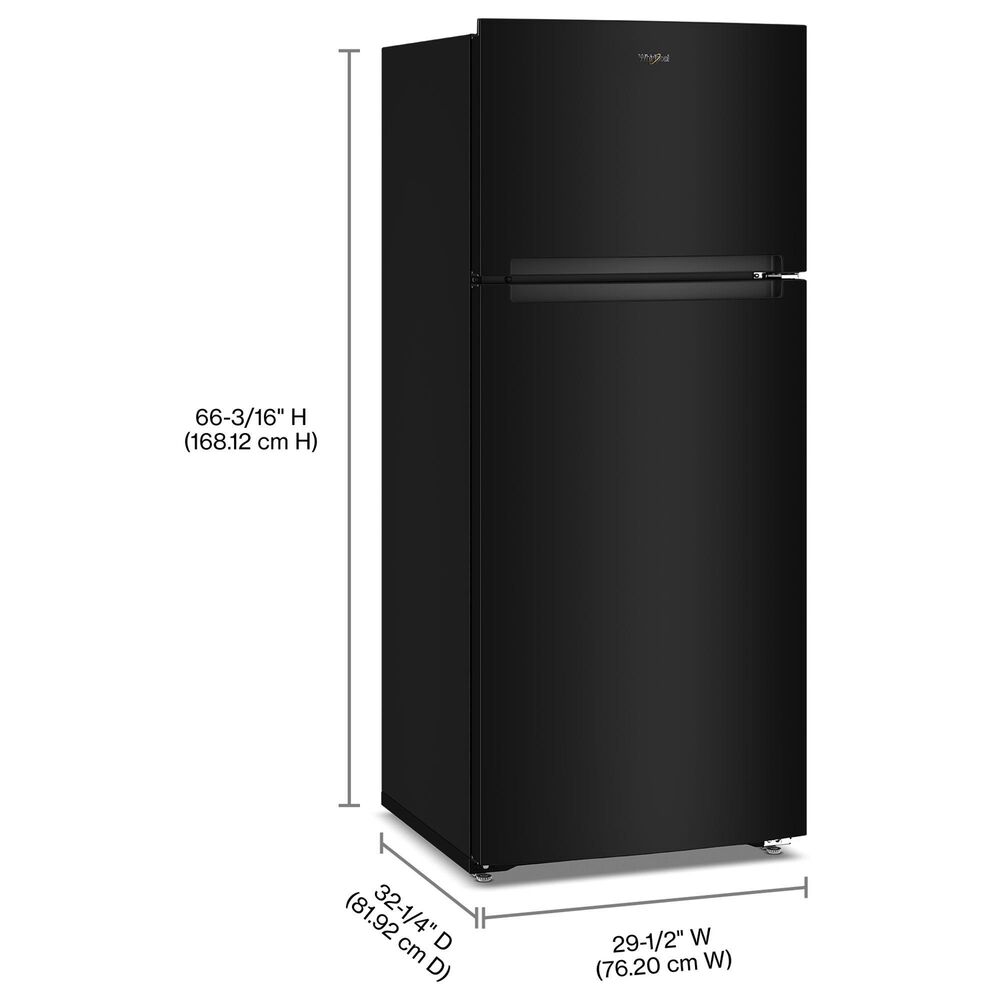 Whirlpool 18 Cu. Ft. Top Freezer Refrigerator with Total Coverage Cooling in Black, , large