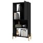 Dayton Bowery 5-Shelf Bookcase in Black/Oak, , large