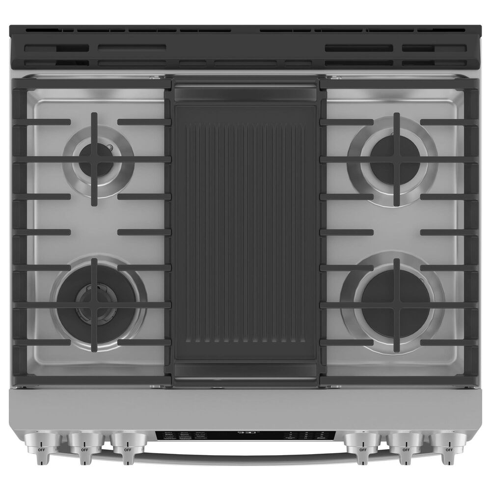 GE Profile 30&quot; Dual Fuel Slide-In Front-Control Range in Fingerprint Resistant Stainless Steel, , large