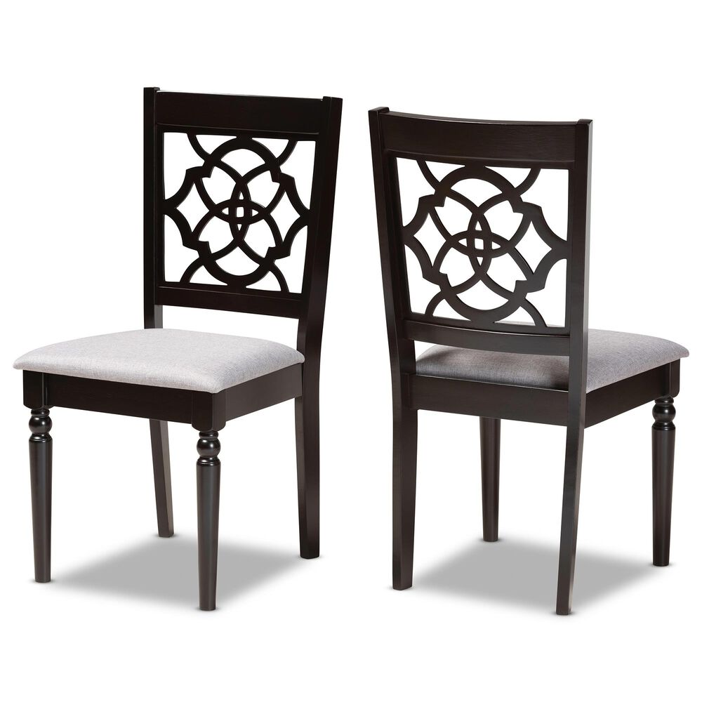 Baxton Studio Renaud Dining Chair in Grey/Dark Brown &#40;Set of 2&#41;, , large