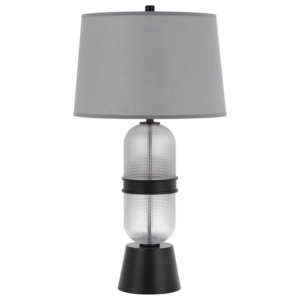 Cal Lighting Sesto Glass Table Lamp in Frosted Glass and Black, , large