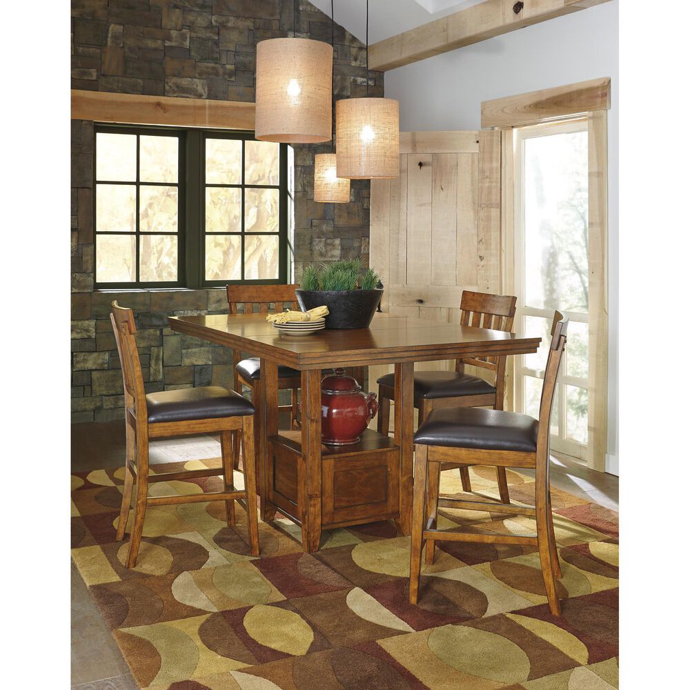 Ashley Ralene 7-Piece Counter Height Dining Set in Medium Brown, , large