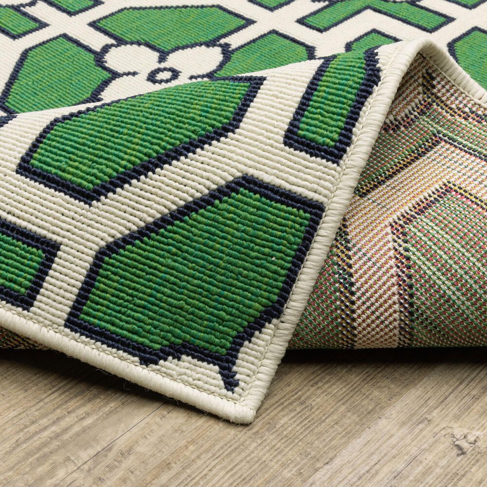 Oriental Weavers Havana Ivory and Green 1'10" x 7'3" Indoor/Outdoor Runner, , large