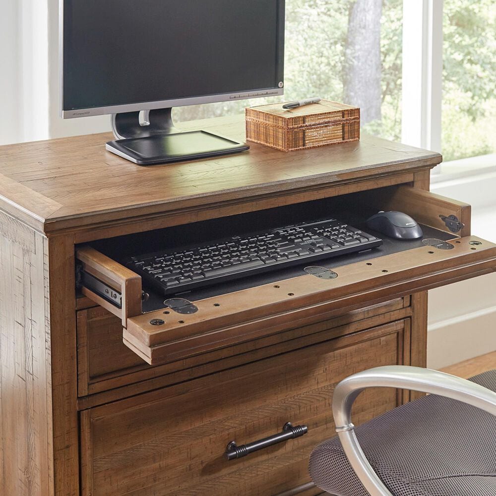 Riva Ridge Hensley 3-Drawer Workstation Combo File in Honey, , large