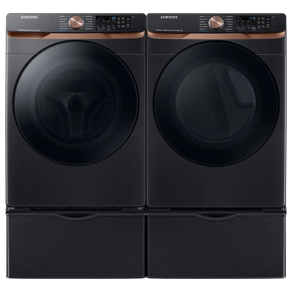 Samsung 7.5 cu. ft. Smart Electric Dryer with Steam Sanitize+ and Sensor Dry in Brushed Black, , large