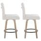LumiSource Hank Swivel Counter Stool with Light Grey Fabric Upholstery in Whitewashed and Black (Set of 2), , large