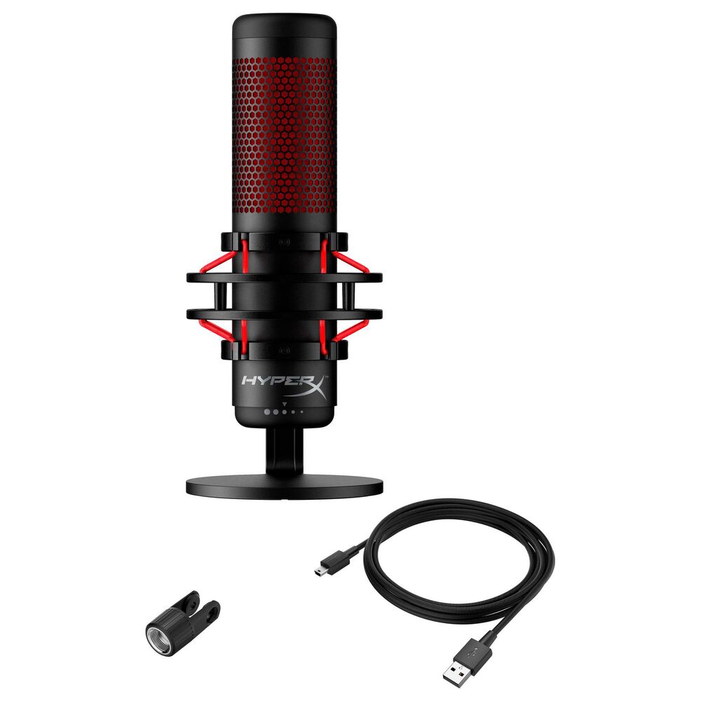 HyperX QuadCast Wired USB Electret Condenser Microphone in Black and Red |  NFM