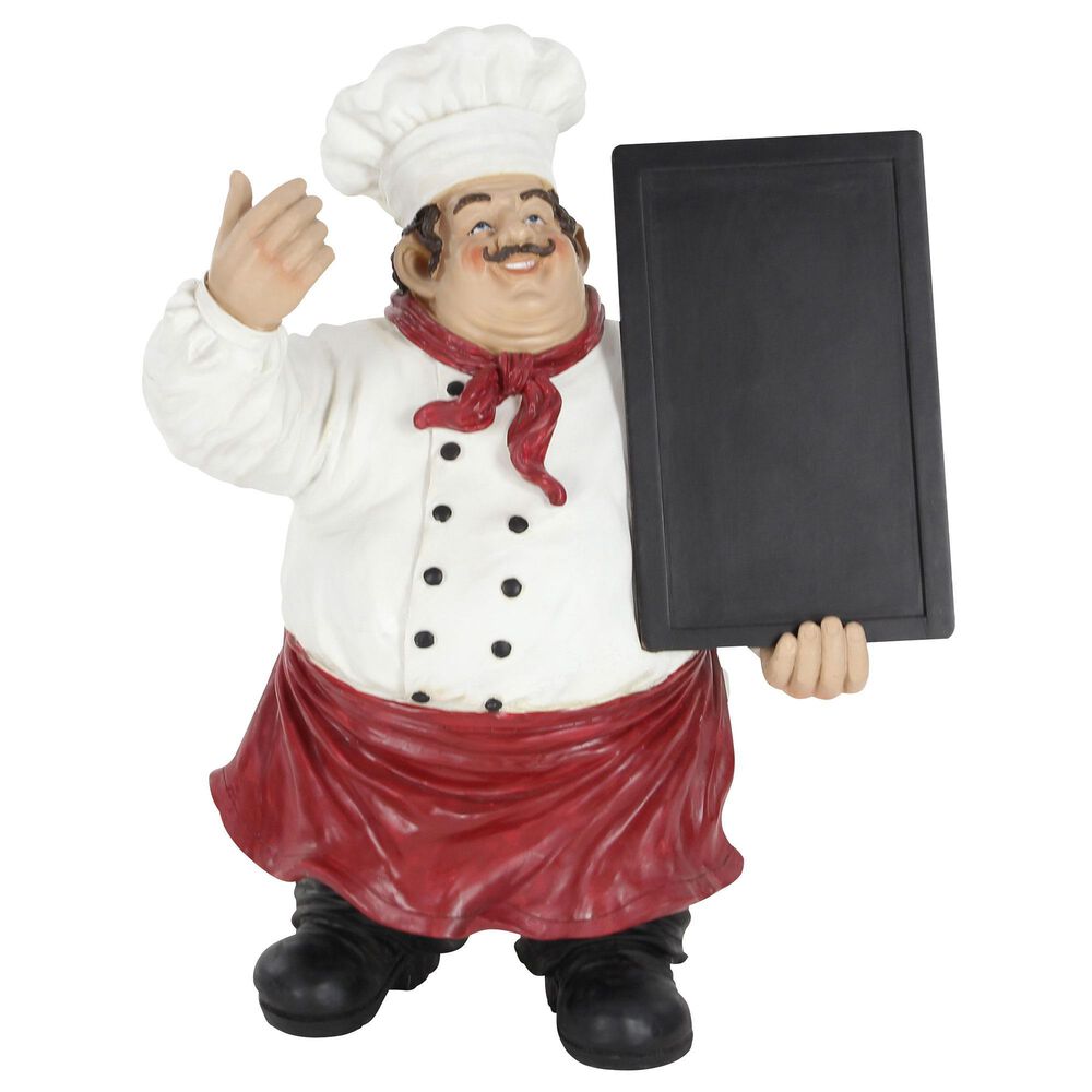 Maple and Jade Polystone Chef Decorative Sign in Black, Red and White, , large