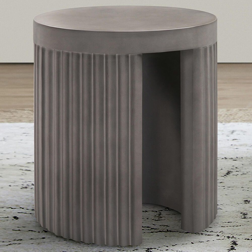 Blue River Wave End Table in Grey, , large