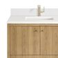 James Martin Vanities Hudson 36" Single Bathroom Vanity in Light Natural Oak with Single Hole 3 cm White Zeus Quartz Top and Rectangular Sink, , large