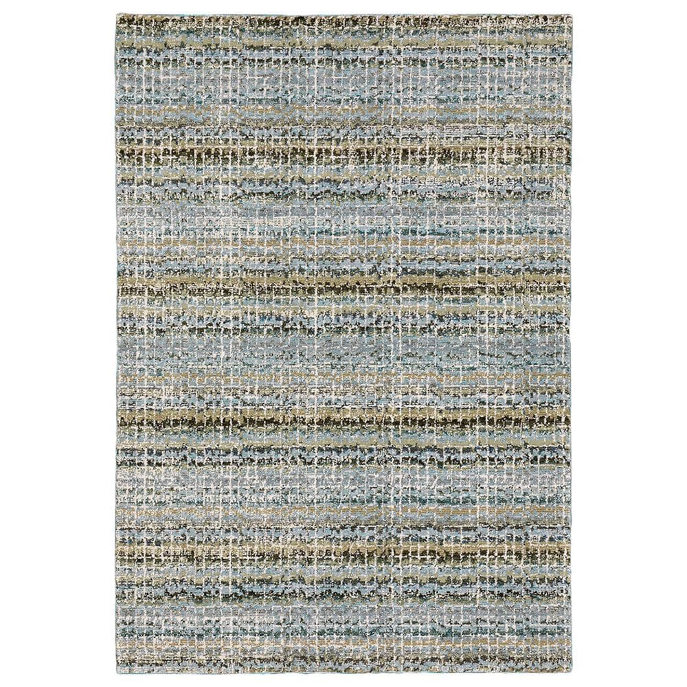 Oriental Weavers Atlas Stripe 747B0 5"3" x 7"3" Blue and Green Area Rug, , large