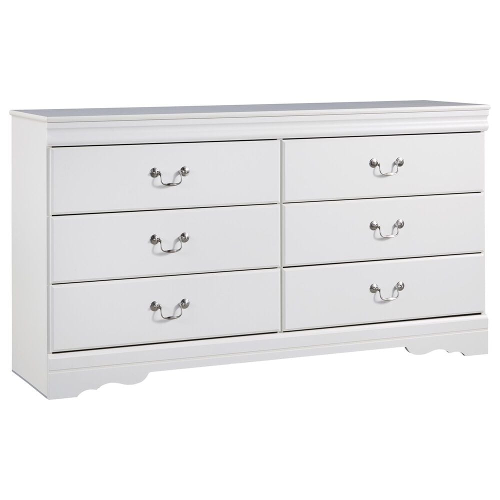 Ashley Anarasia 6-Drawer Dresser and Mirror in White, , large