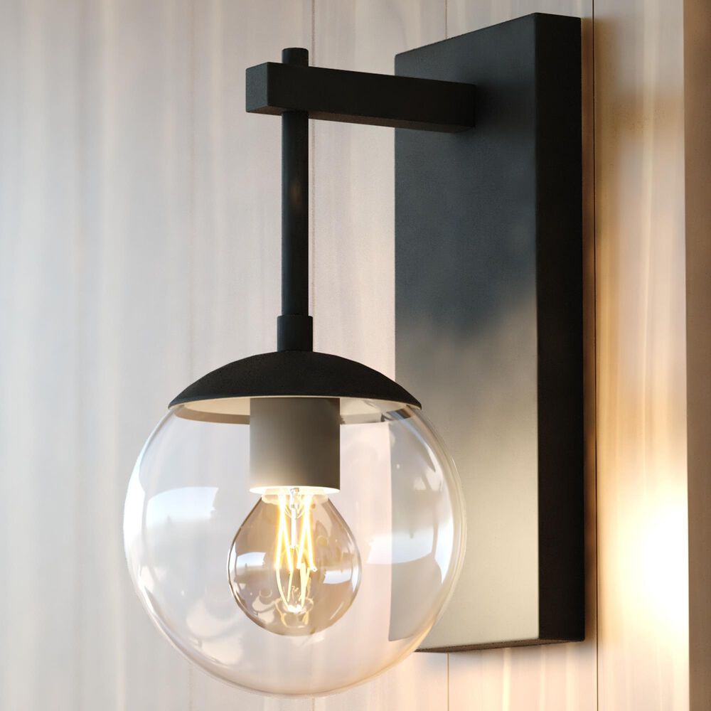 Vaxcel Keeler 12" 1-Light Outdoor Wall Sconce in Matte Black, , large