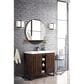 James Martin Vanities Alicante 39.5" Single Bathroom Vanity in Mid Century Acacia and Matte Black with 5 cm White Glossy Resin Top and Rectangular Sink, , large