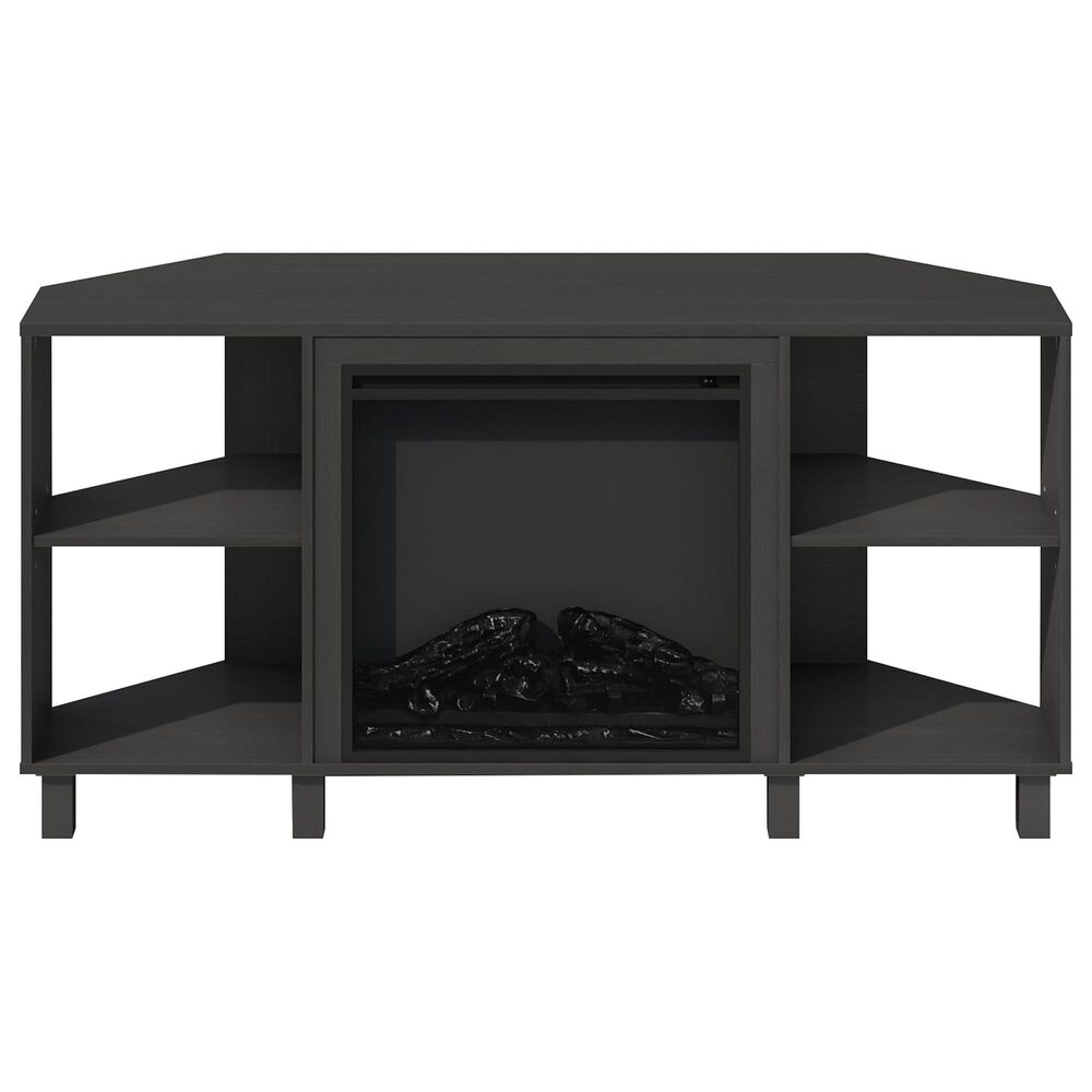 HOMLUX 47" Conner TV Stand with No Heat Electric Fireplace and 4 Open Shelves in Americano, , large